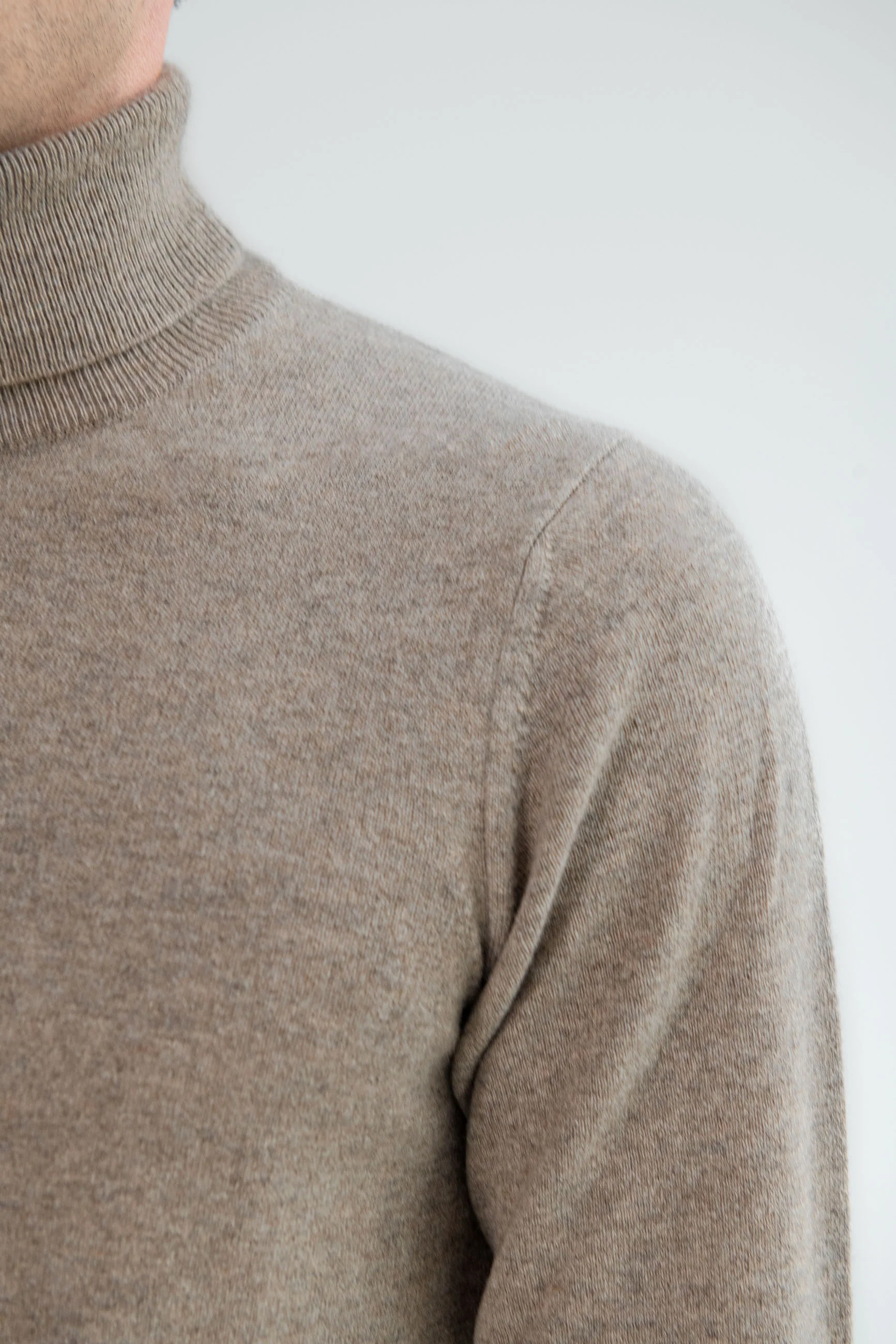 Taupe cashmere turtleneck – Made in italy - Image 3