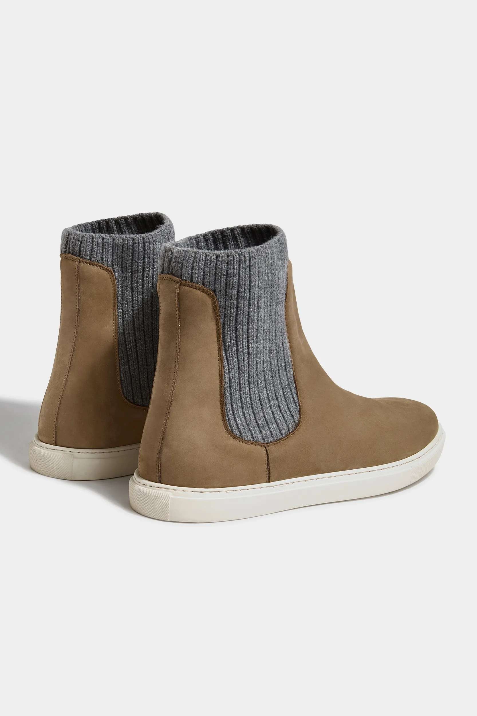 Taupe chelsea boot with knit - Made In Italy - Image 3