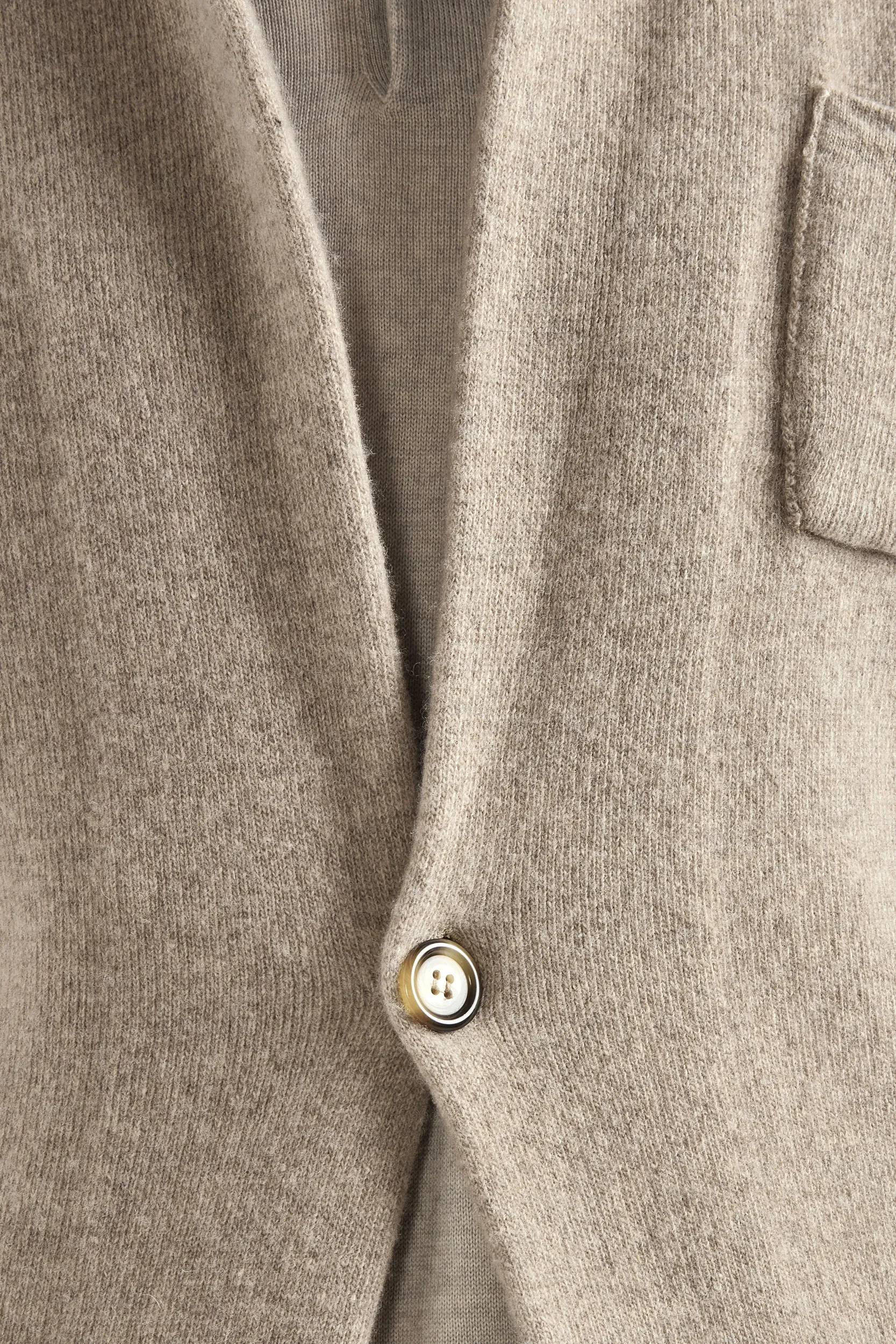 Taupe knitted jacket - wool and cashmere - Made in Italy - Image 2