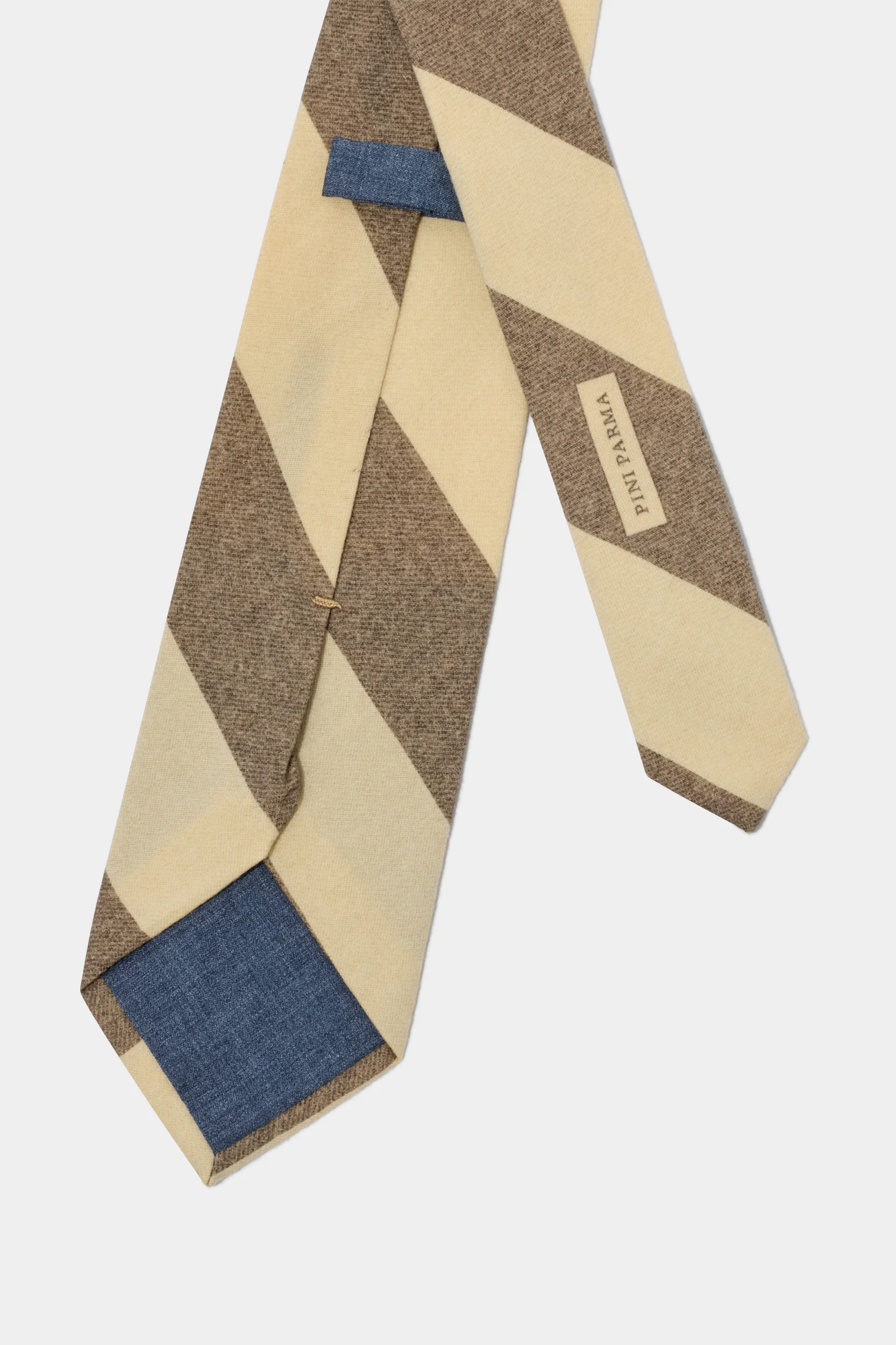 Taupe regimental tie - Made in Italy - Image 3