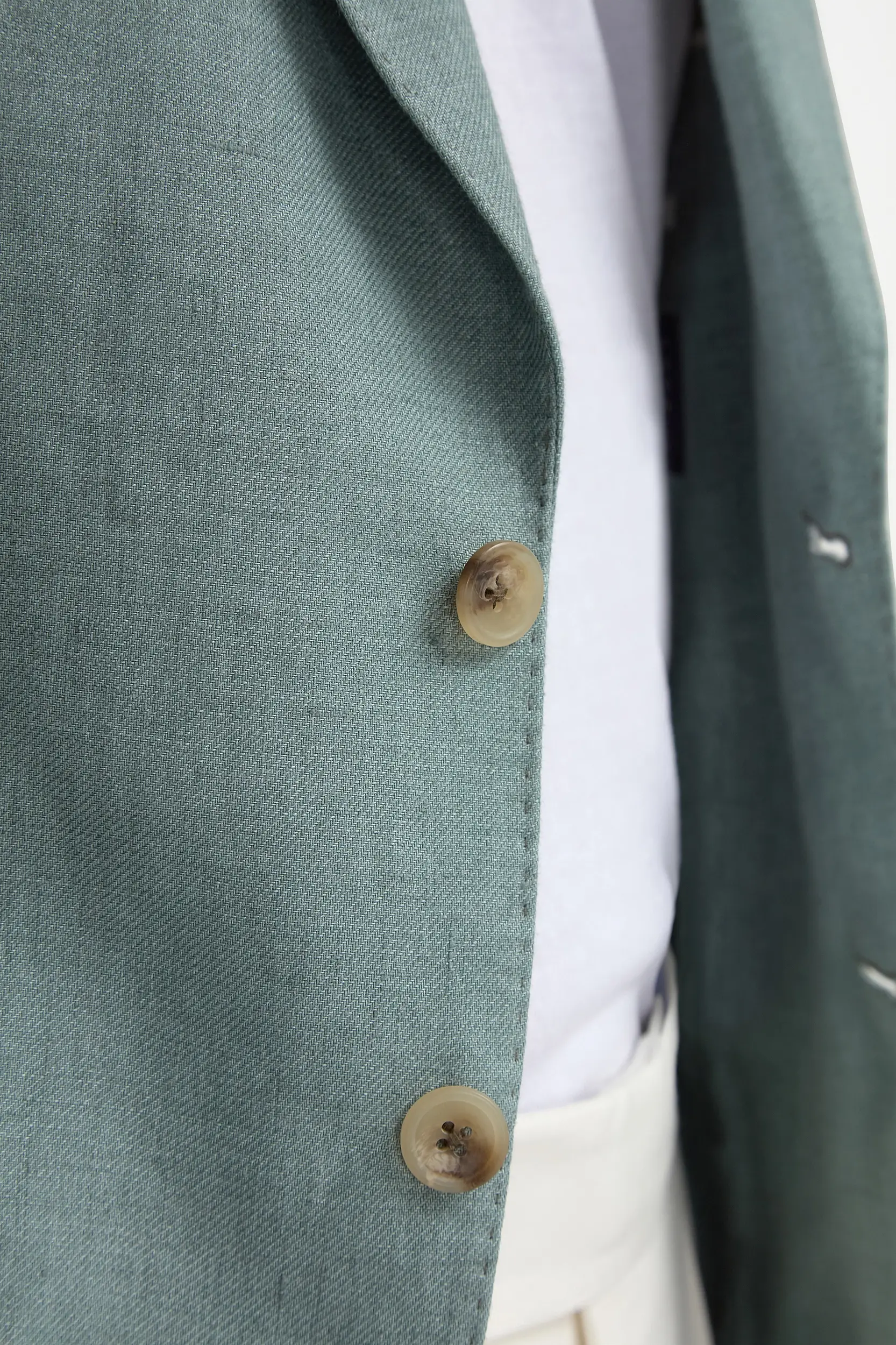 Water green linen jacket - Made in Italy - Image 3