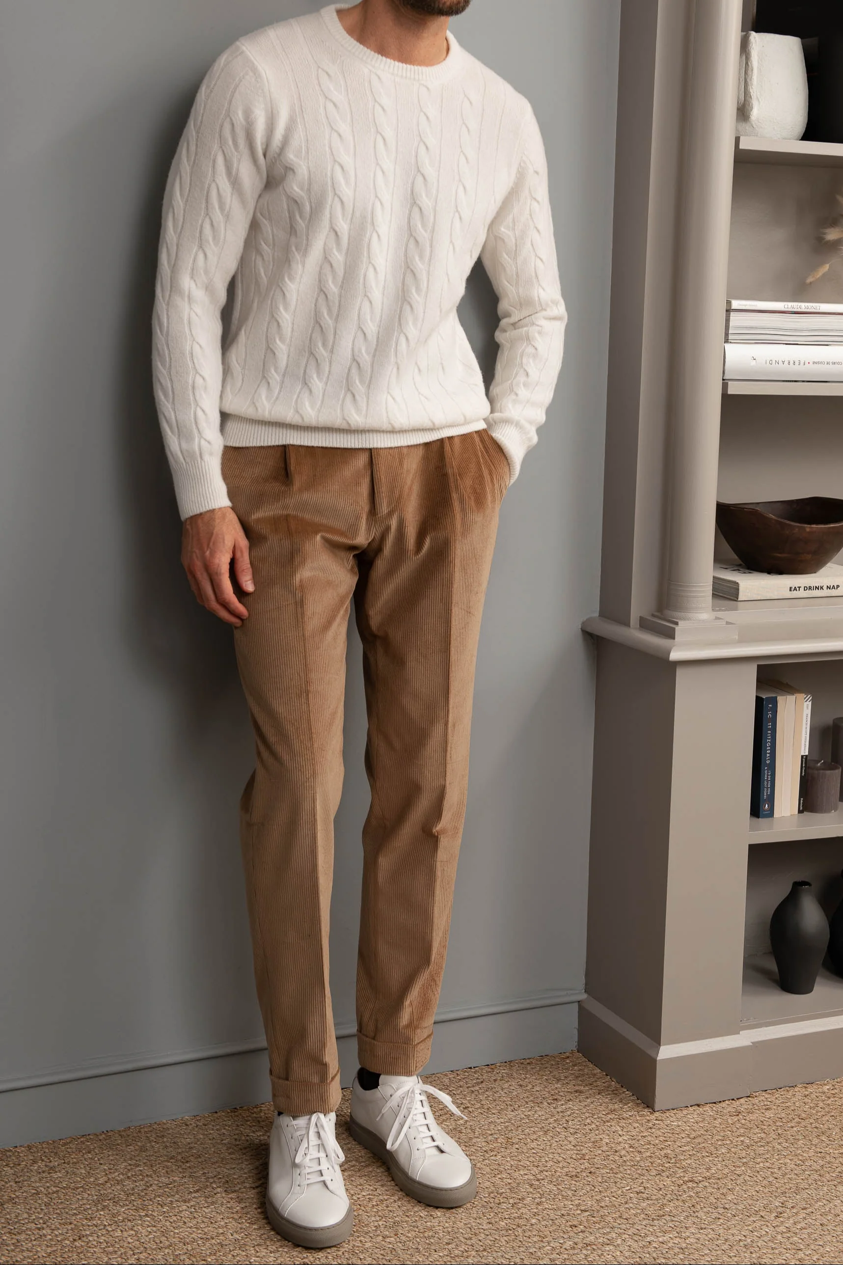 White cable knit sweater – Made in italy - Image 3