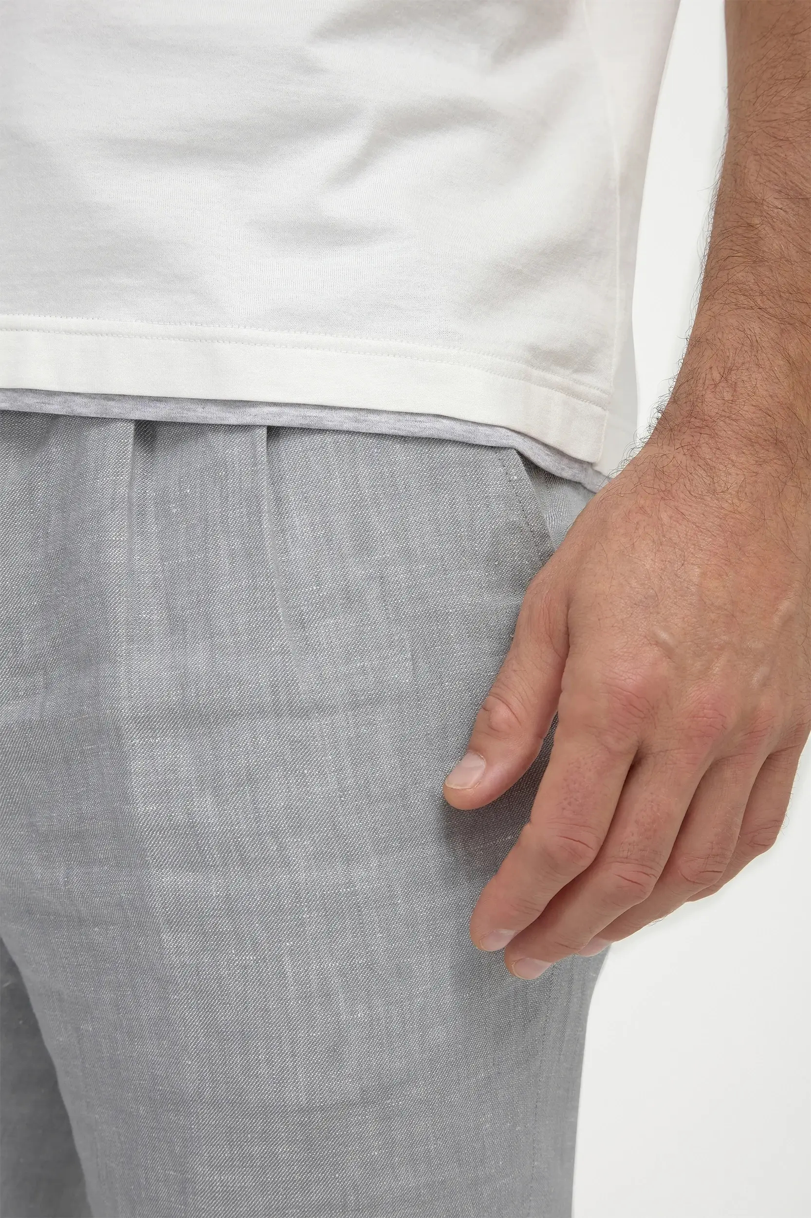 White cotton t-shirt with collar detail - Made in Italy - Image 3