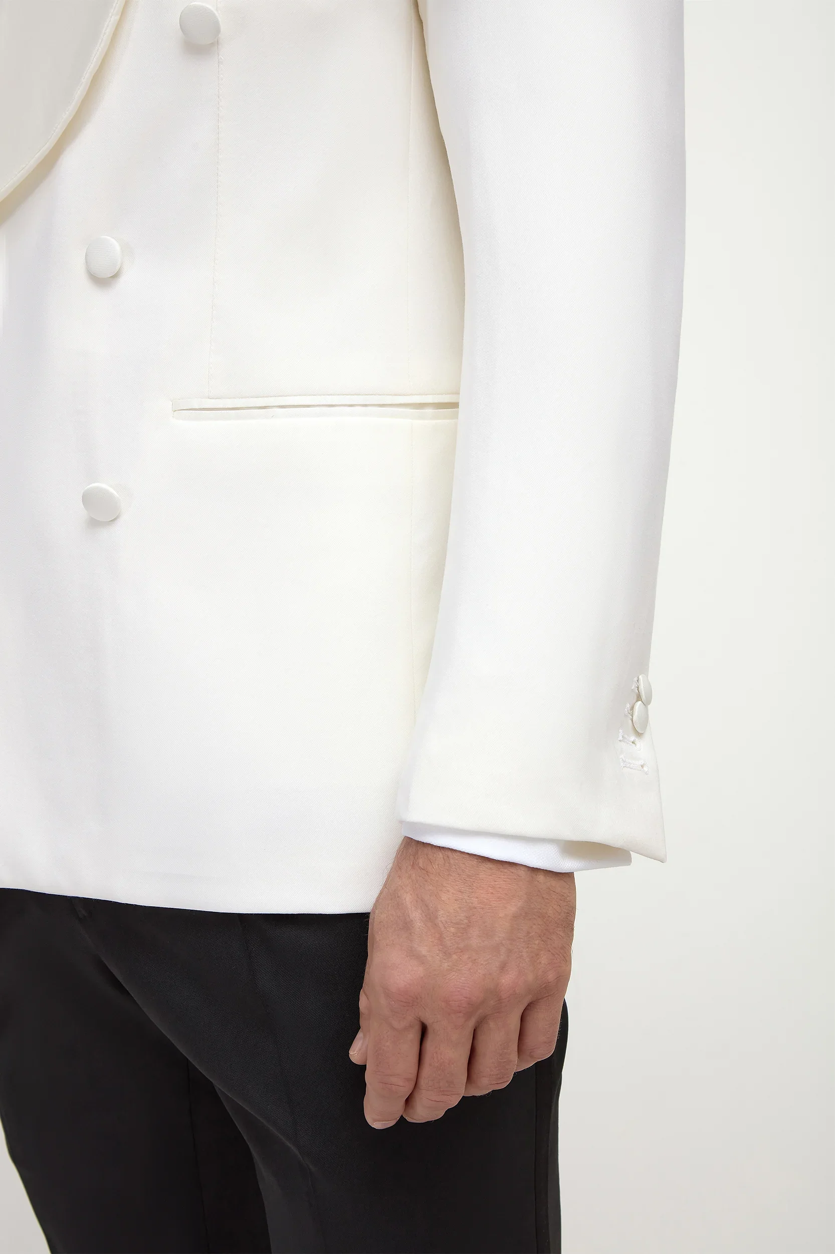 White double breasted tuxedo jacket - Made in Italy - Image 3