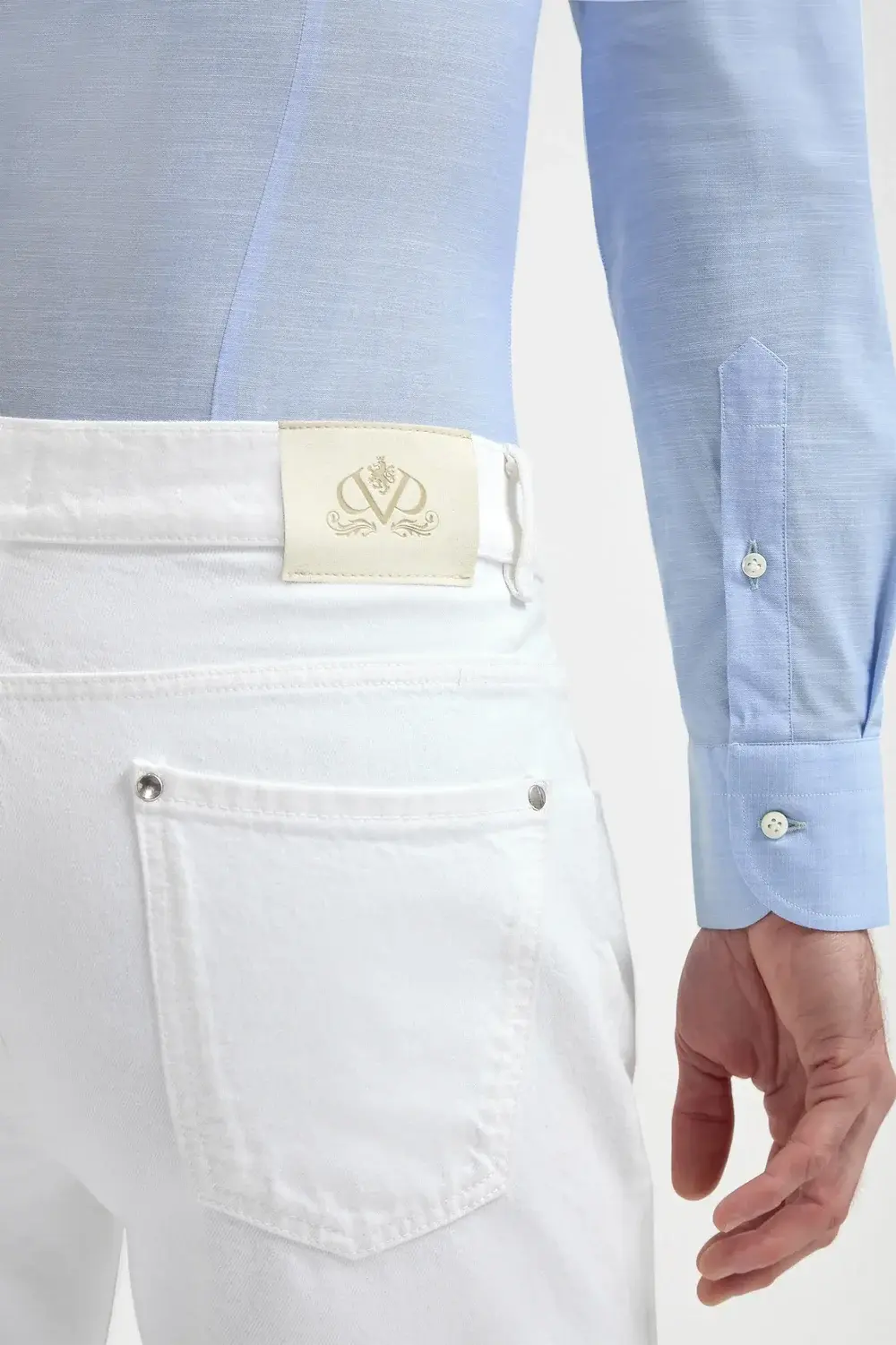 White straight jeans - Candiani cotton - Made in Italy - Image 2