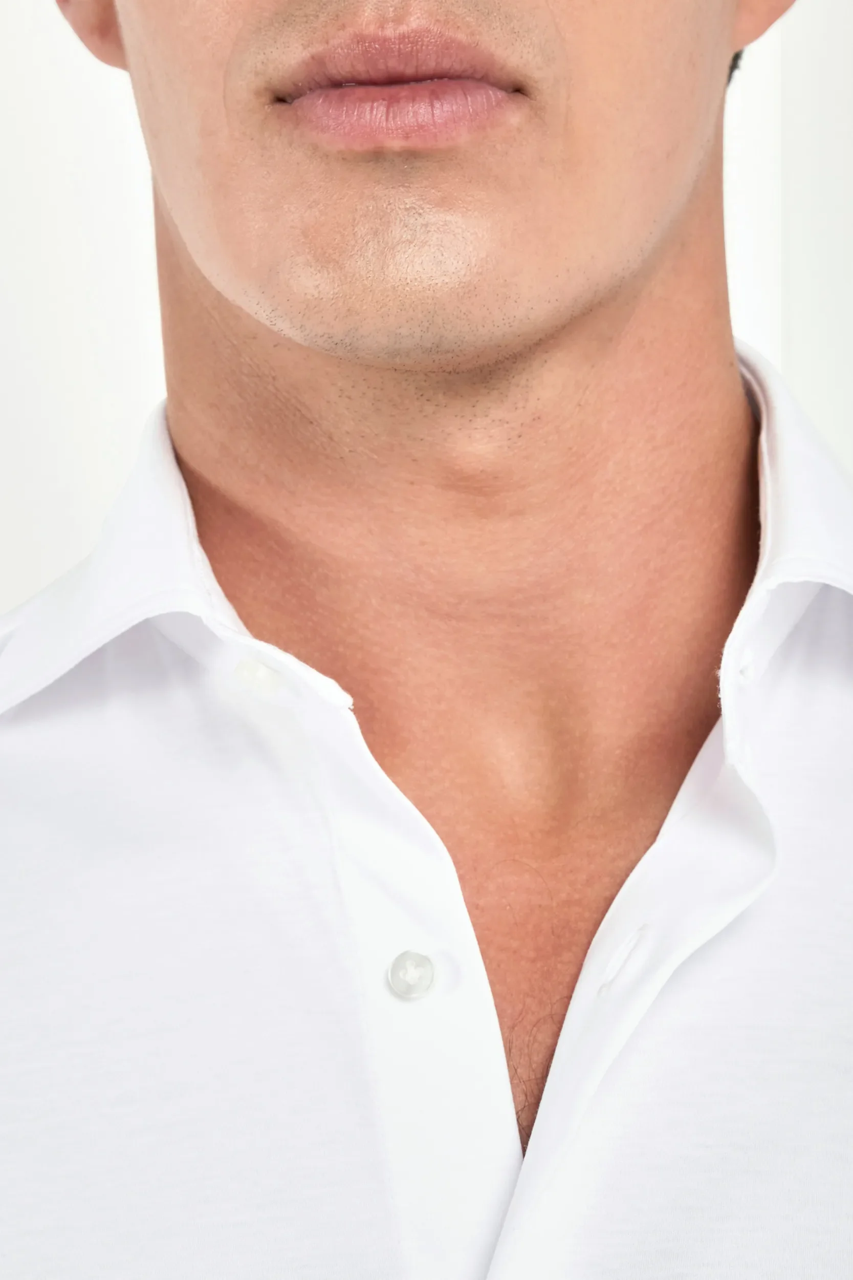 White mercerised cotton shirt - Made in Italy - Image 4