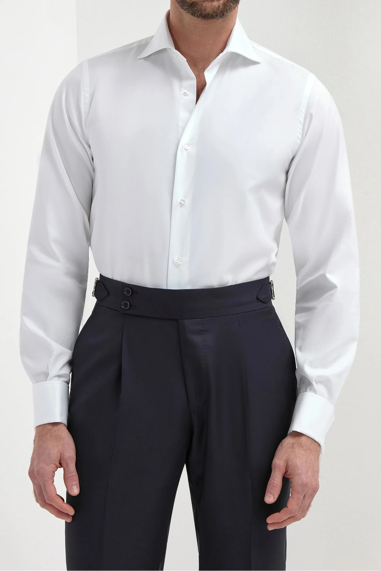 White Shirt with double cuff - Made In Italy - Image 3