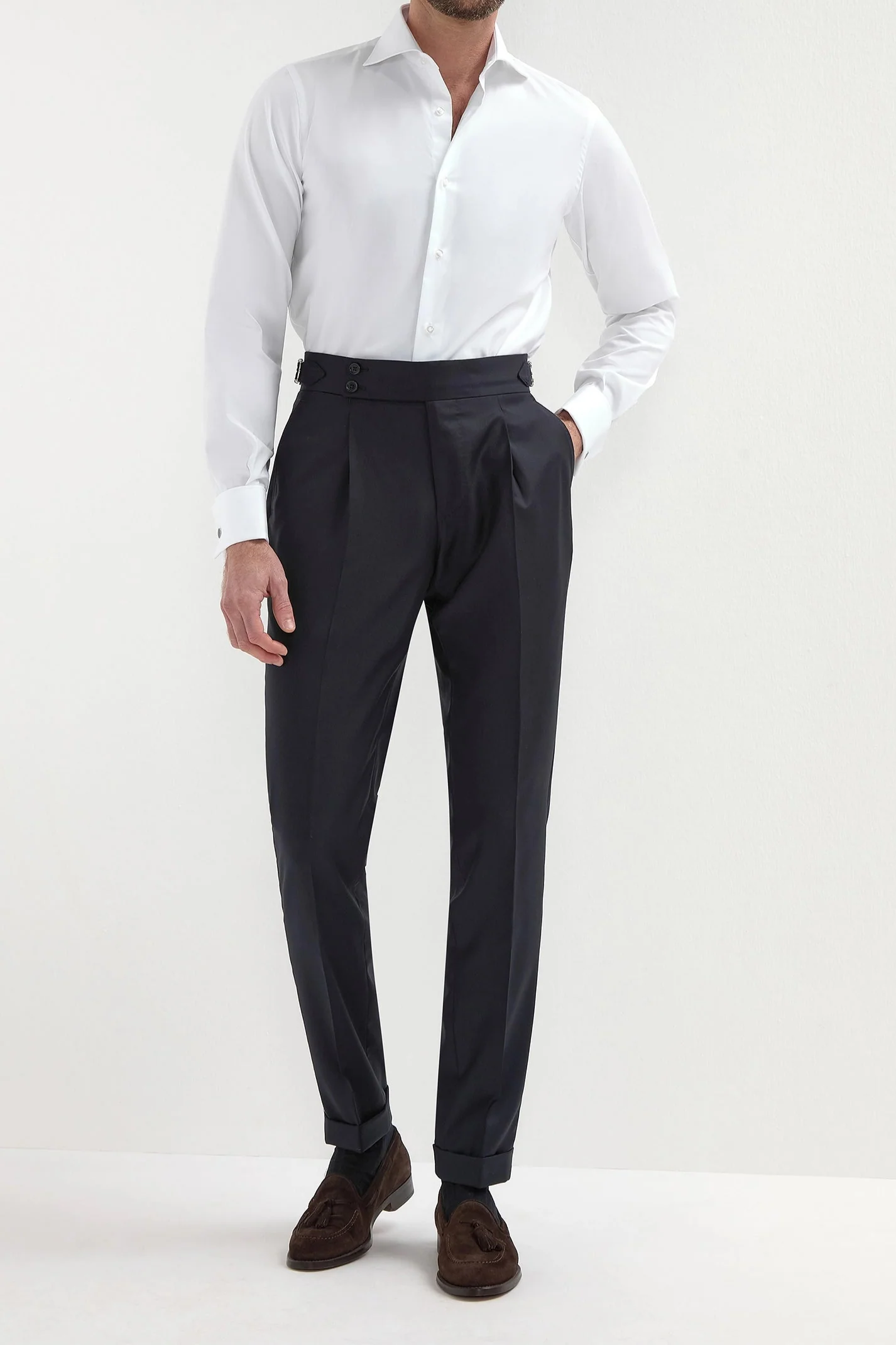White Shirt with double cuff - Made In Italy - Image 5