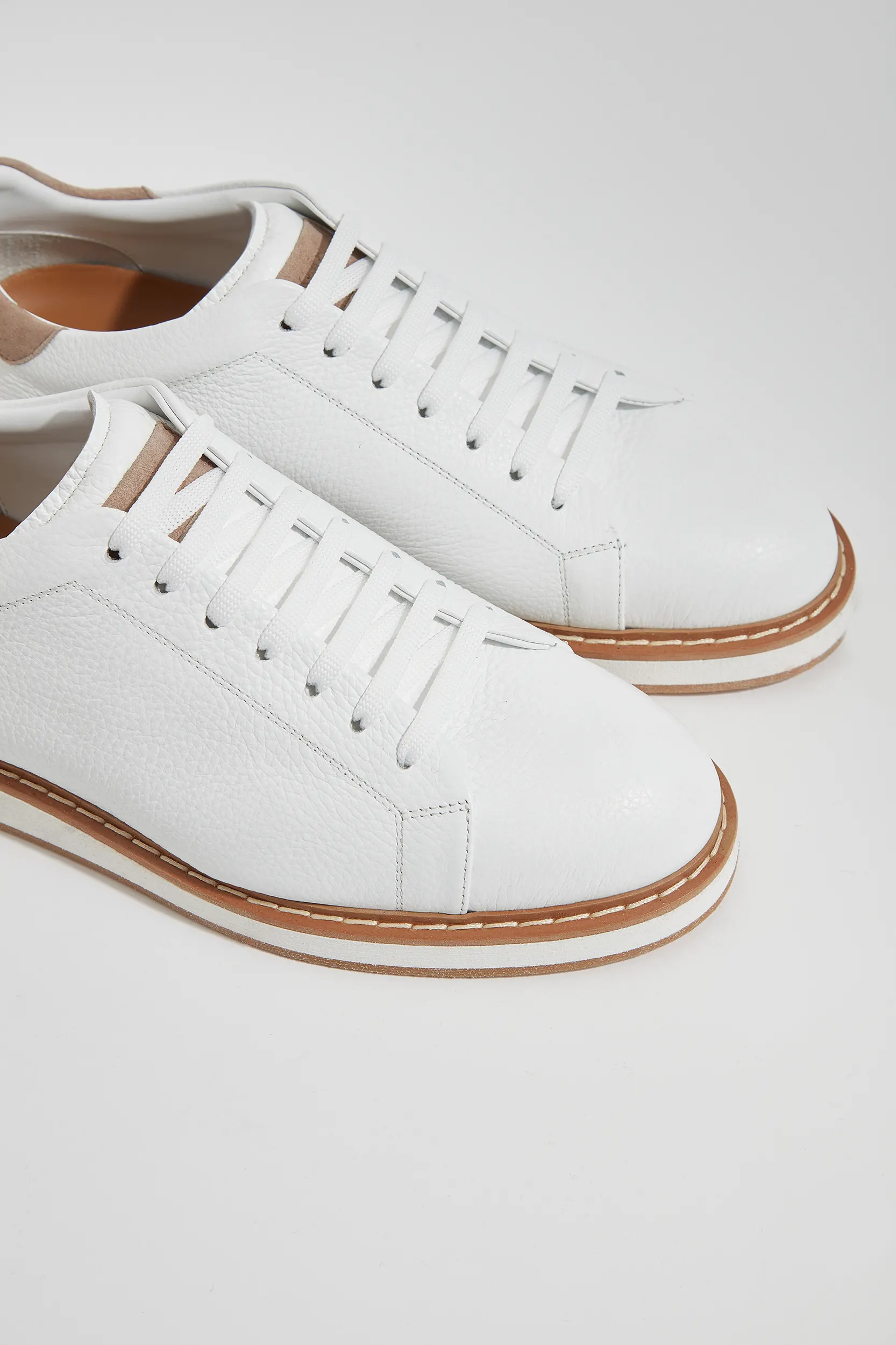 White grained sneakers - Made in Italy - Image 4